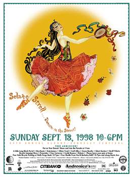 1998 Solano Stroll Poster, Dancing in the street