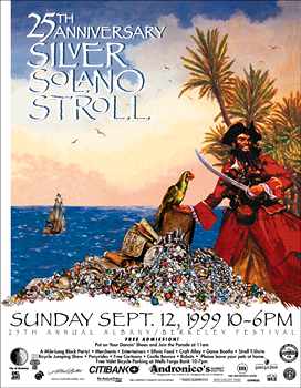 1999 Solano Stroll Poster, Silver Anniversary