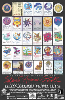 2004 Solano Stroll Poster, 30th anniversary, "Pearl of a Stroll"
